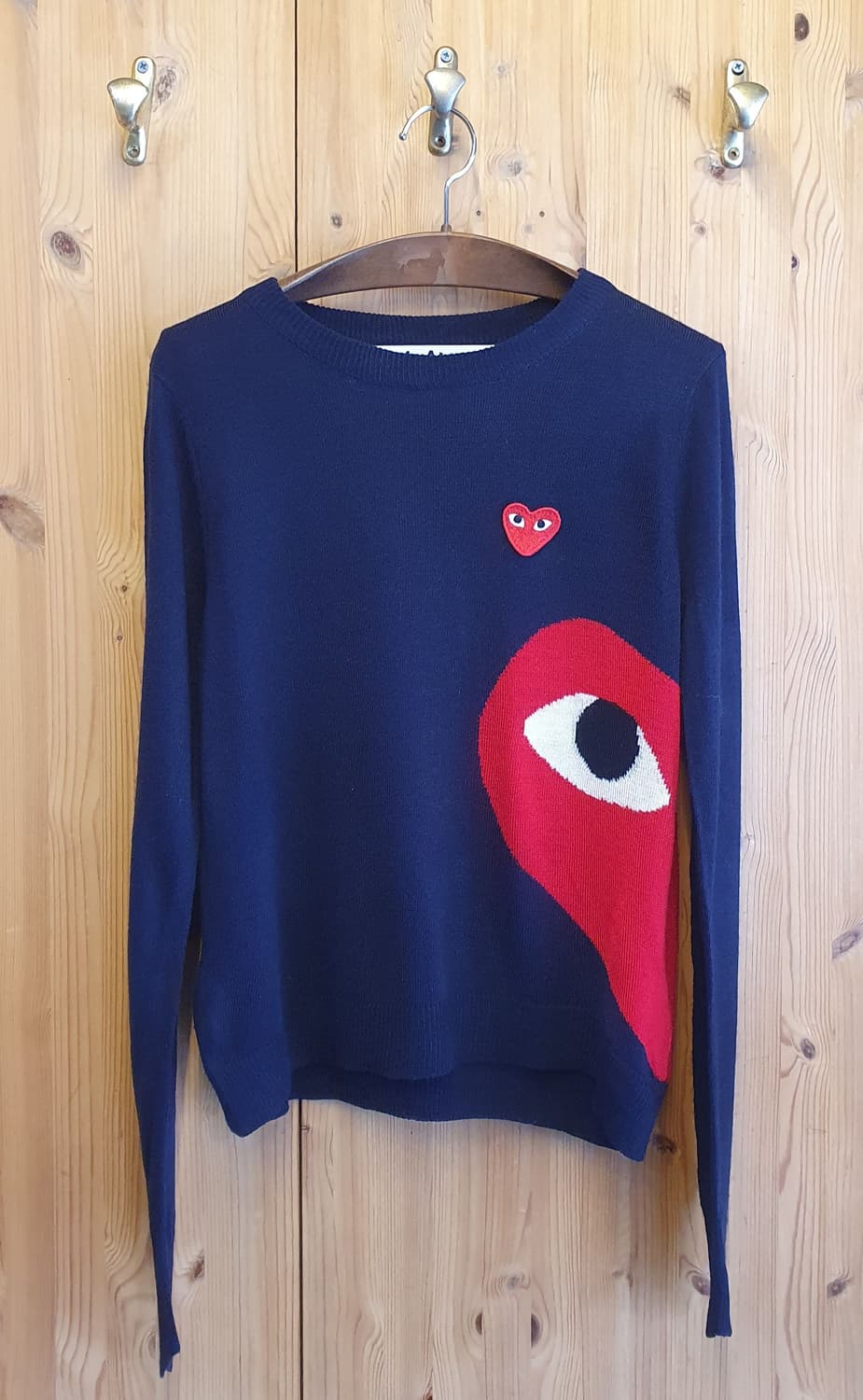 55.꼼데가르송 더블하트 크롭니트 상품이미지1