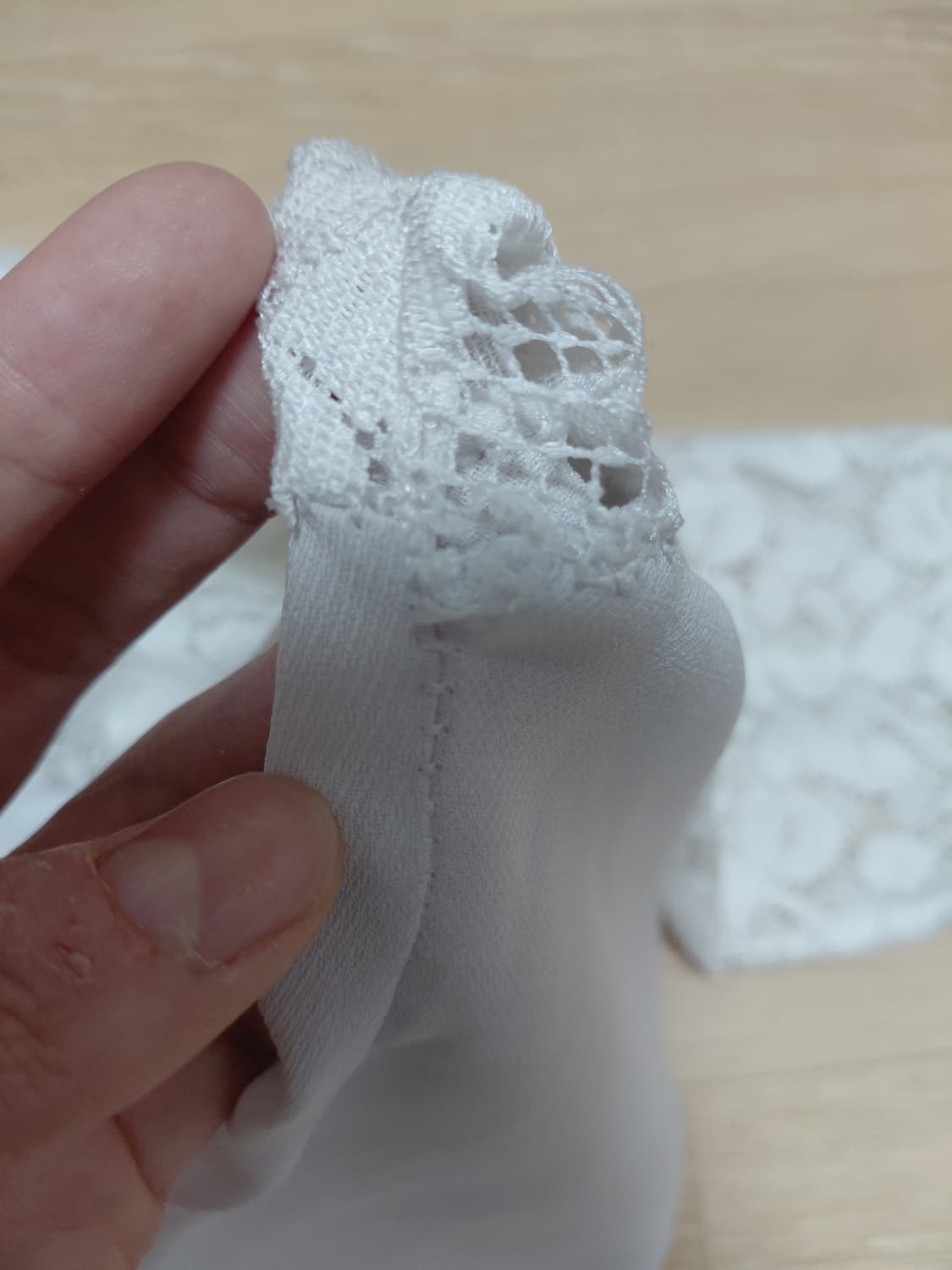 무자크muzak 레이스 소매 화이트 블라우스 상품이미지6