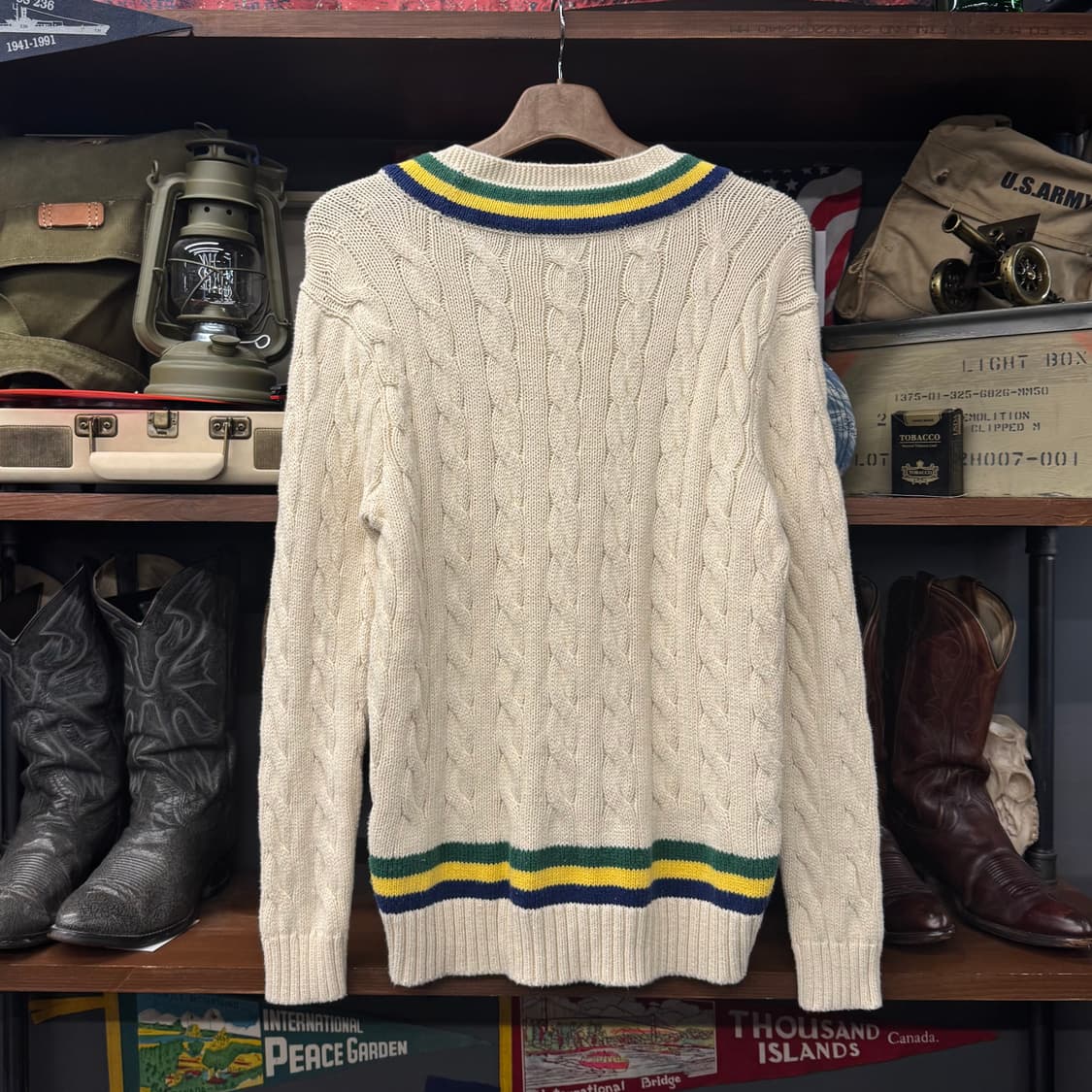 90s 폴로 랄프로렌 프레피 클래식 크리켓 니트 아이보리 N42 상품이미지2