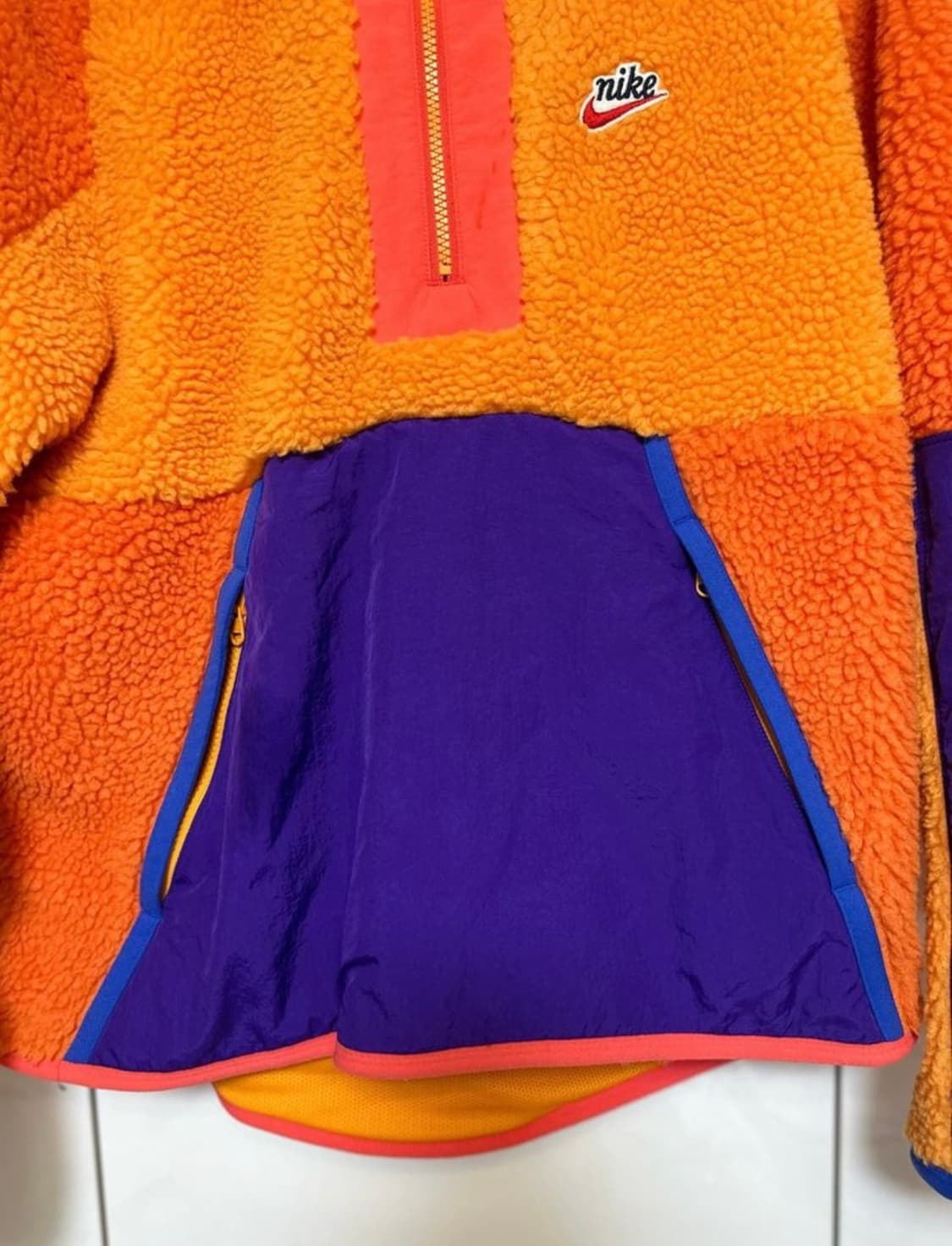 나이키 오렌지/퍼플 뽀글이 플리스 후드 집업 상품이미지2