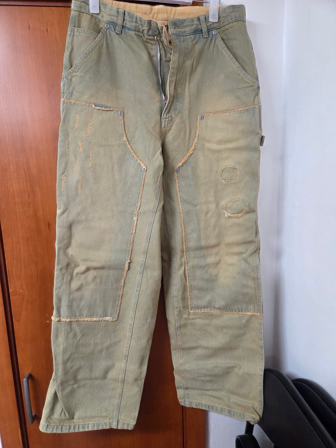 PERENN 더블 니 팬츠 녹슨 데님 1사이즈 상품이미지3