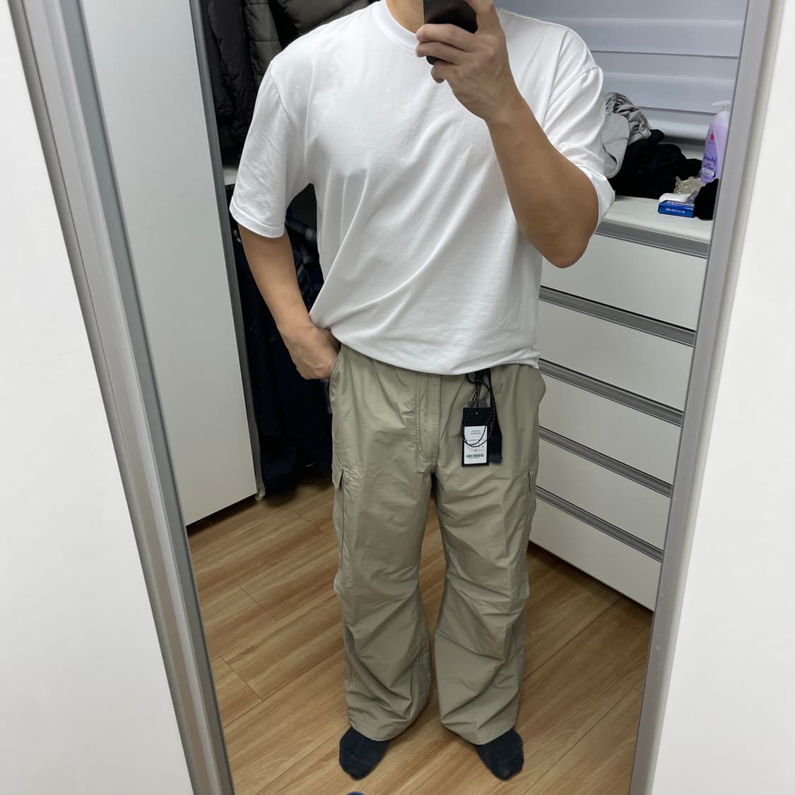 (새상품)무탠다드 시티레저 NP 와이드벨티드 카고팬츠 베이지(36) 상품이미지6