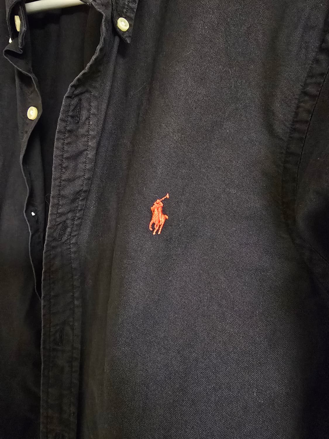 폴로 랄프로렌 옥스포드 가먼트 셔츠 블랙 슬림 L 상품이미지2