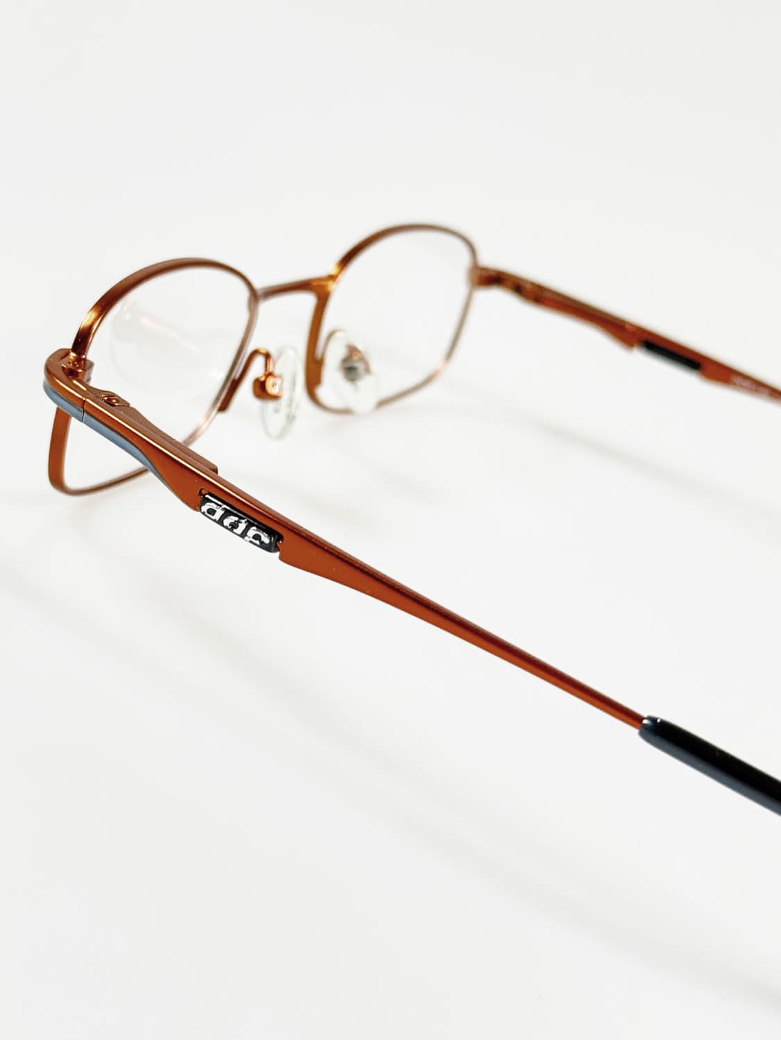 90s DDP 코퍼 브라운 메탈 슬림 스퀘어 빈티지 안경 상품이미지4