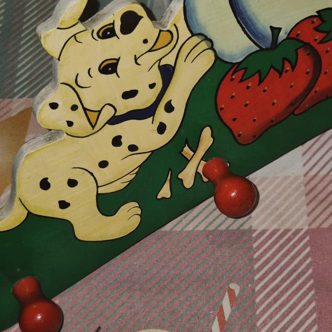 90s 레트로 달마시안 딸기 우드 대형 코트랙 상품이미지5
