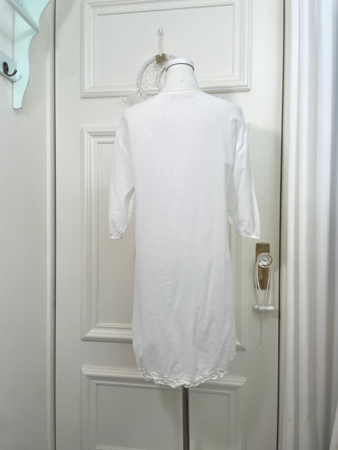 EARTH white lace trim pure cotton opc 상품이미지3