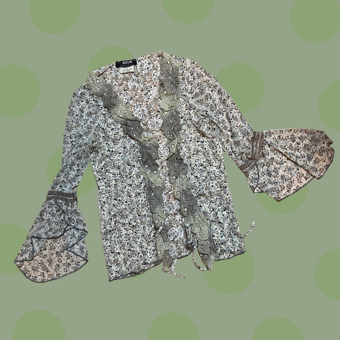 빈티지 그런지페어리 러플 플라워 가디건 상품이미지4