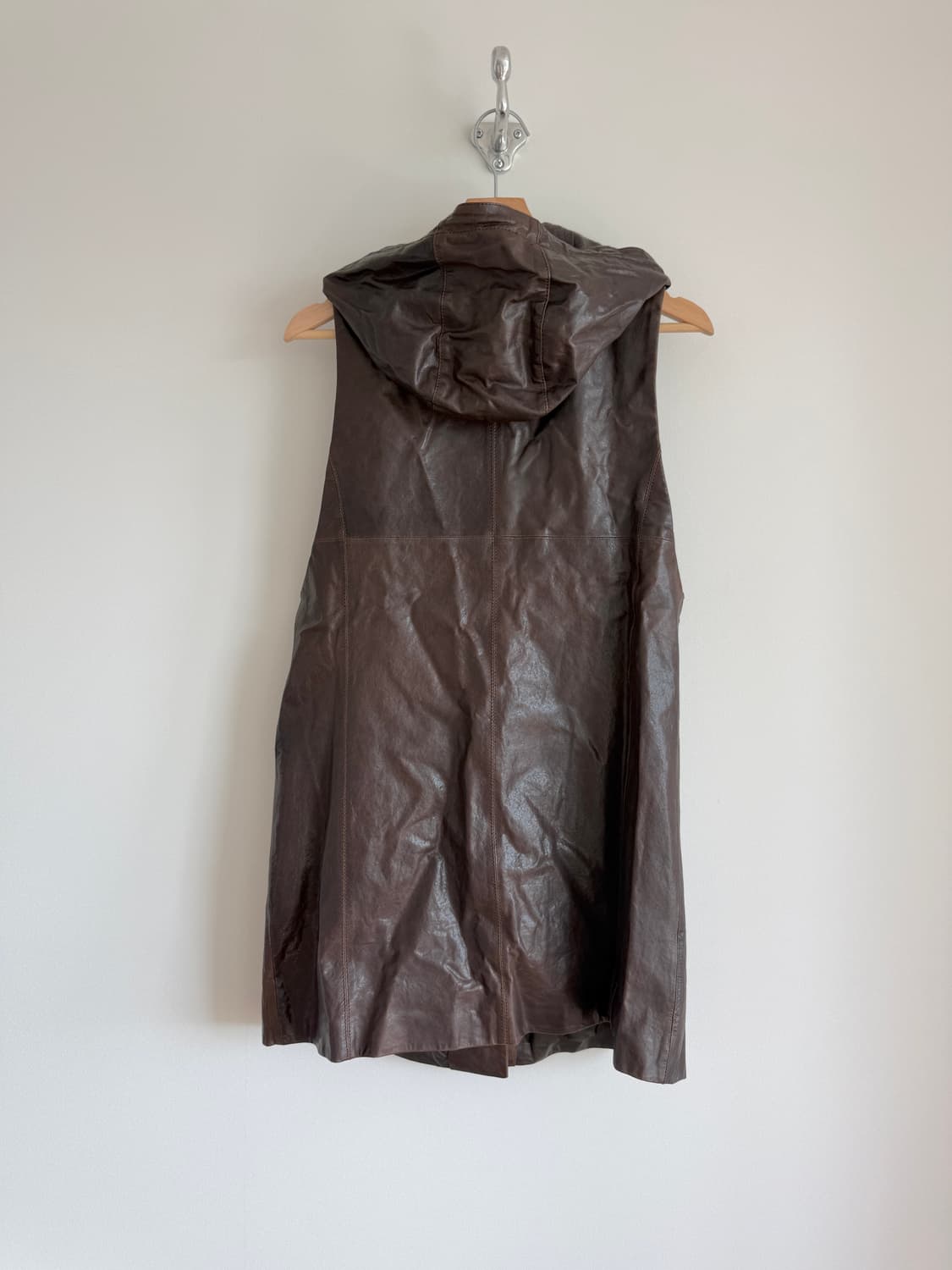 Pre owned 램스킨 후드 롱 베스트 상품이미지6