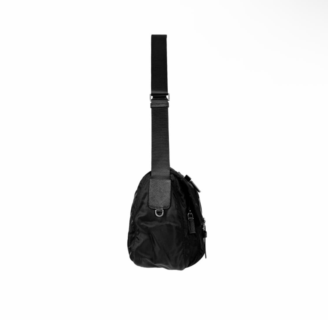 [M] 프라다 리나일론 삼각로고 투버클 메신저백 크로스백 블랙 미디움 상품이미지6