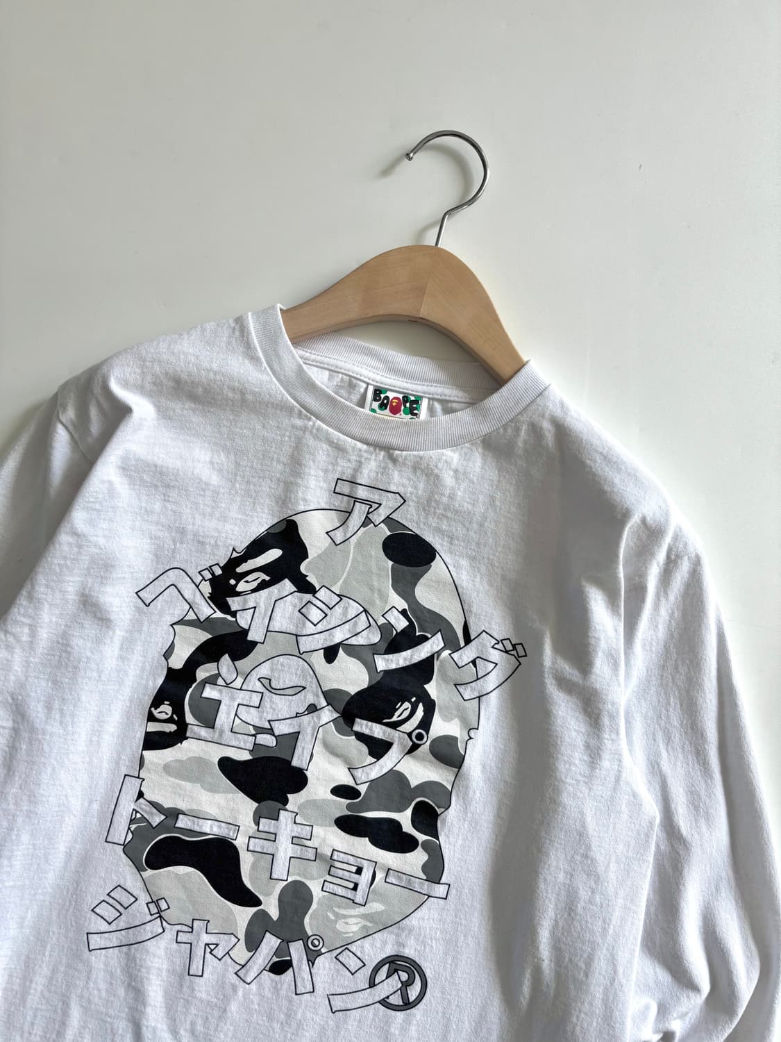 Bape 베이프 화이트 재패니즈 레터스 롱슬리브 상품이미지2