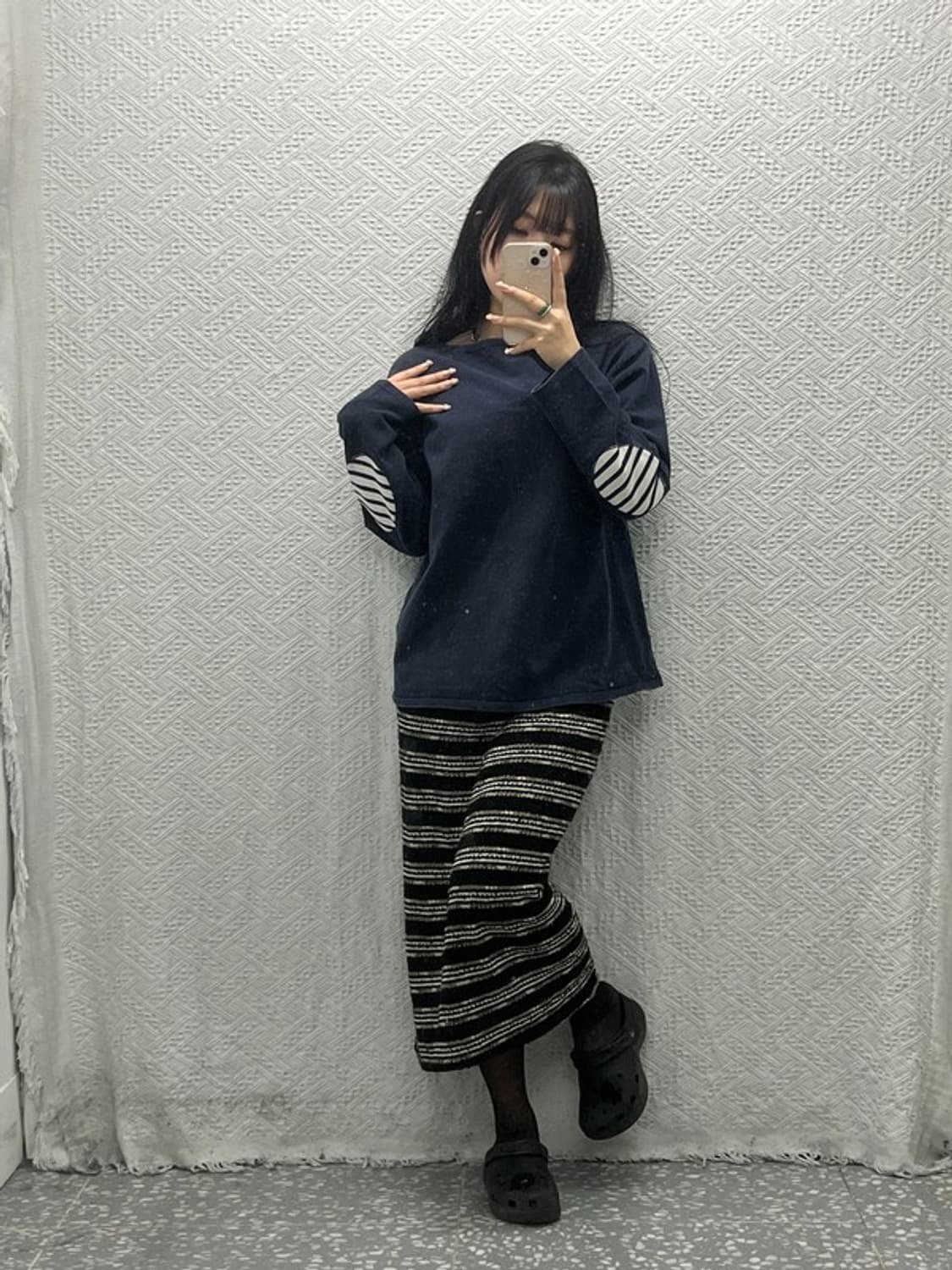 세인트제임스 네이비 엘보 패치 긴팔 티 롱슬리브 L C06417 상품이미지1