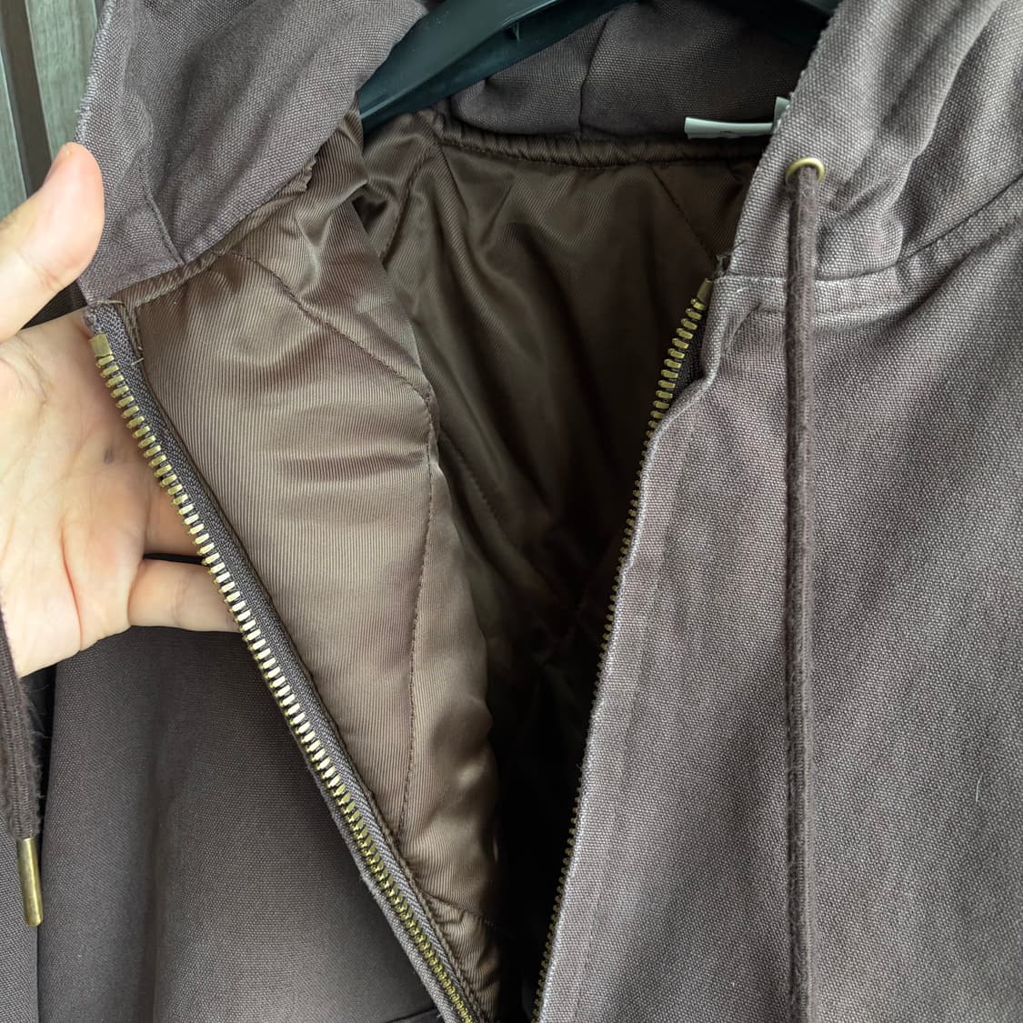 (L)파르티멘토 빈티지 워시드 퀄티드 후드집업 상품이미지3