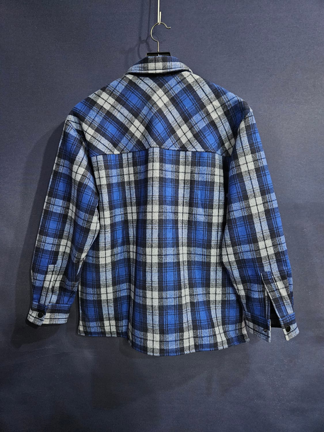 플랙 스트라이프 체크 남성 오버핏 95~105 셔츠자켓  상품이미지2