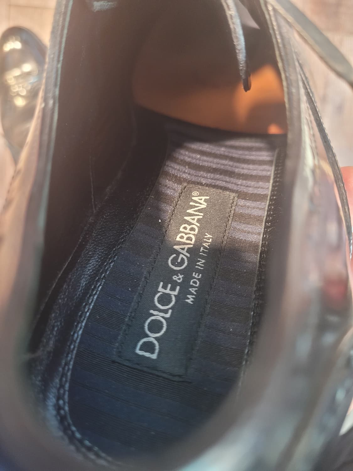 돌체앤가바나 블랙 레더 남성용 윙팁 구두 6.5 상품이미지3