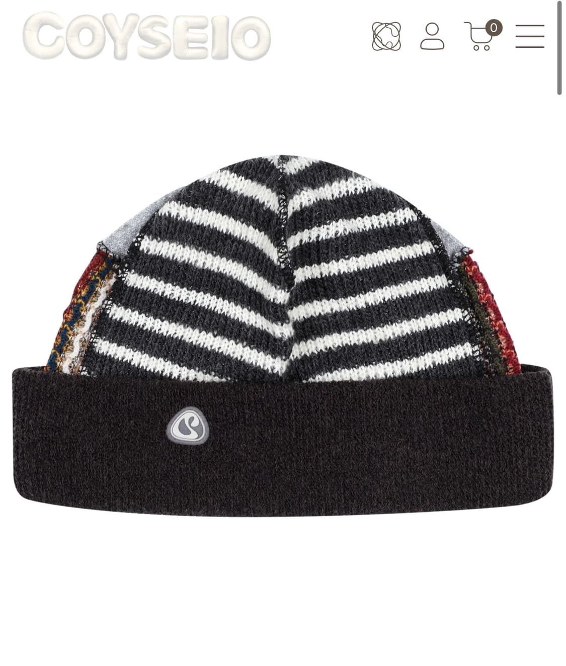 코이세이오 패치워크 비니 브라운 상품이미지1