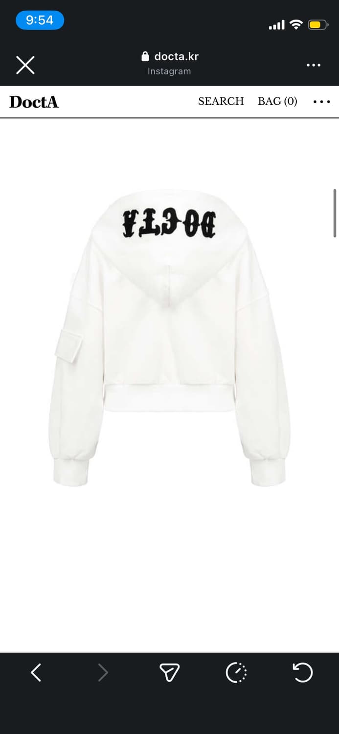 독타 레터링 패치 후드집업 화이트 상품이미지4