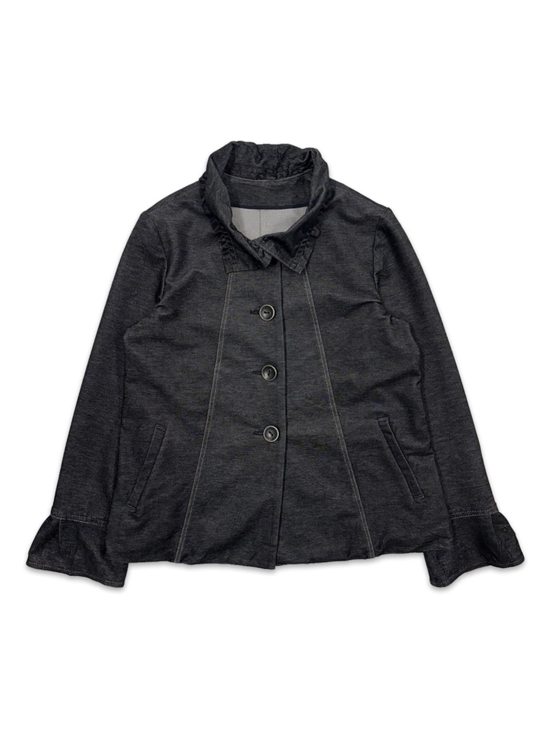 빈티지 블랙 라인 프릴 자켓 상품이미지1