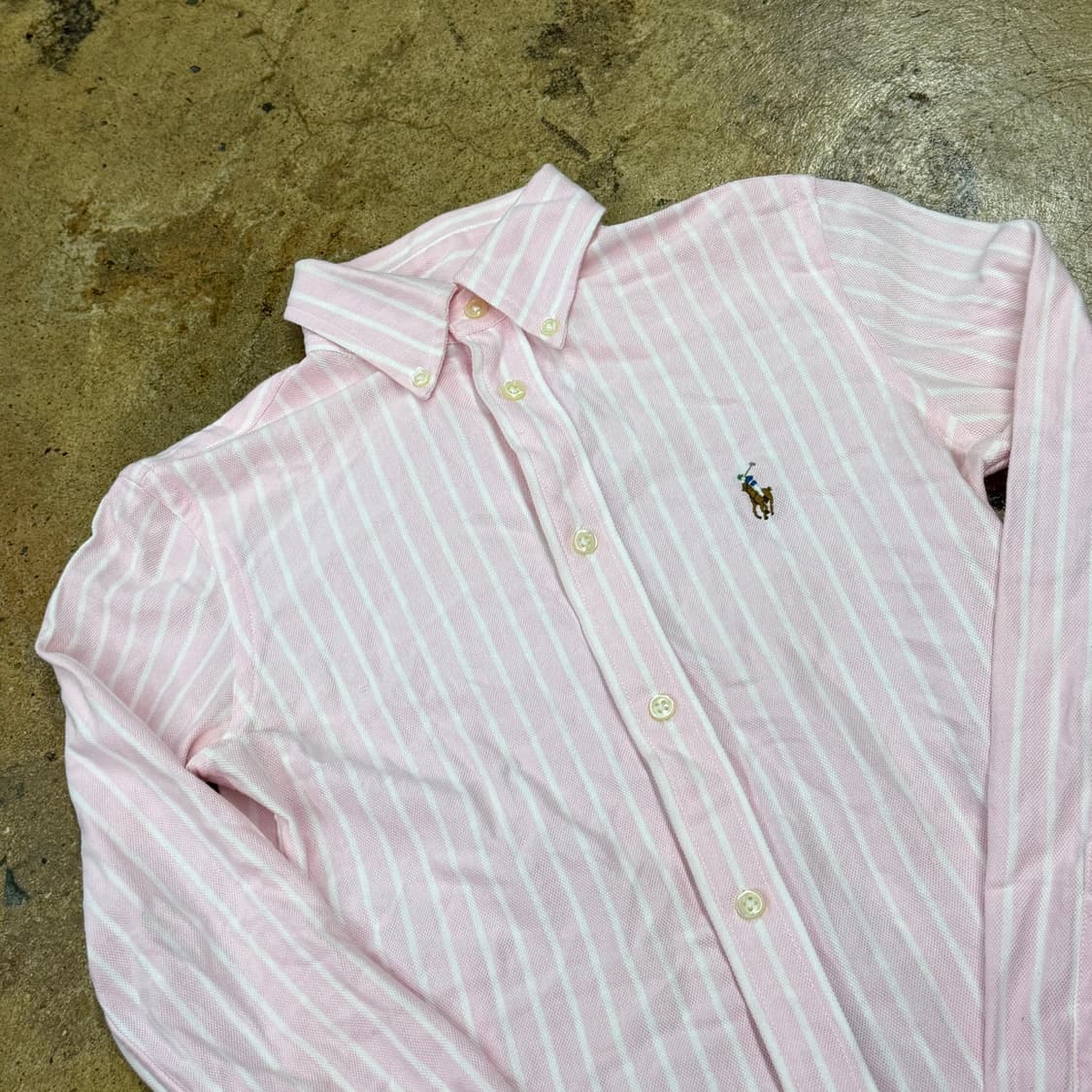 [정품/XS] 폴로 랄프로렌 스트라이프 셔츠 핑크 b15 상품이미지1