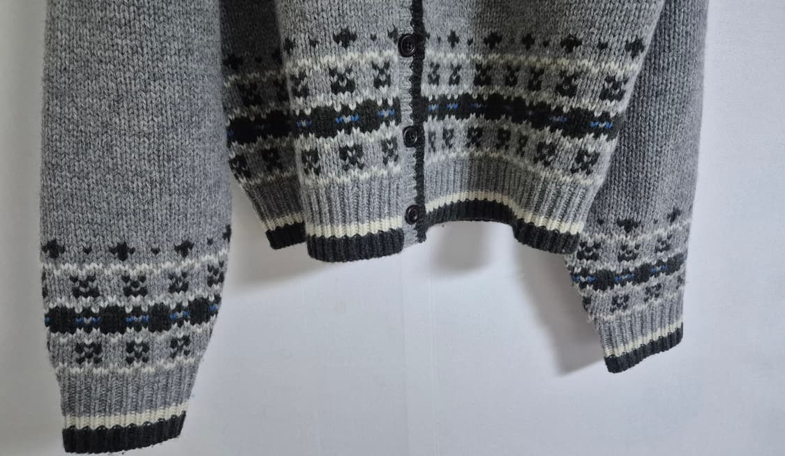 유라고 자카드 후드 가디건 (그레이) 상품이미지6