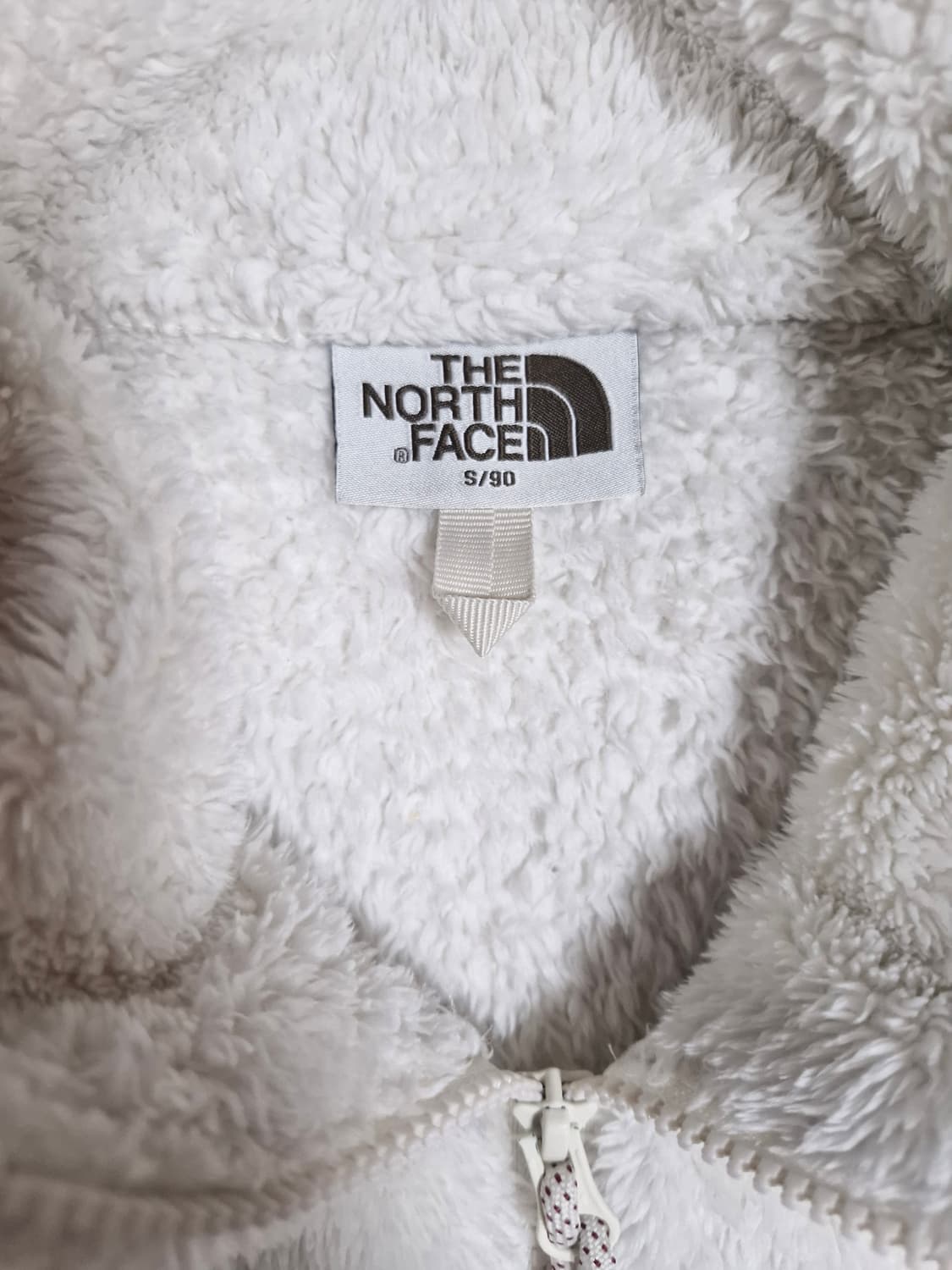 노스페이스 화이트 뽀글이 플리스 집업 S 상품이미지2
