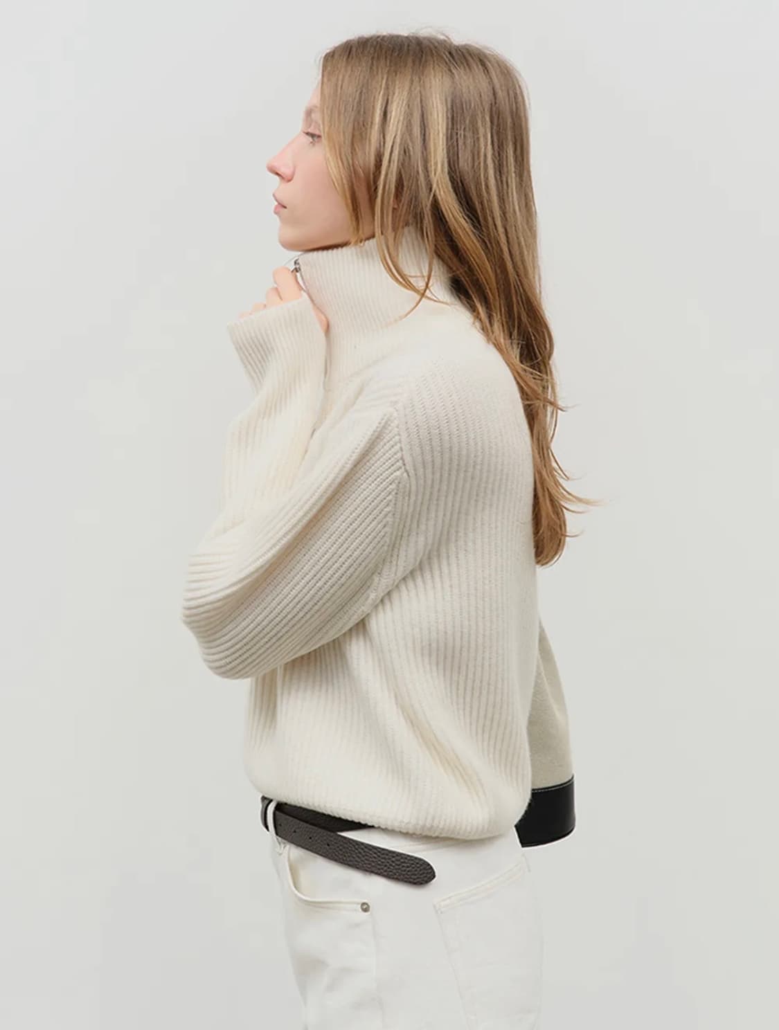 던스트 UNISEX HALF ZIP-UP RIBBED WOOL SWEAT 상품이미지1