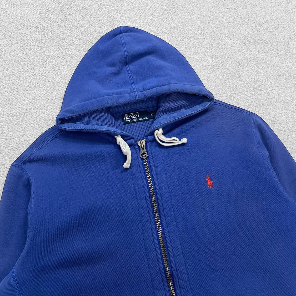 폴로 랄프로렌 포니 로고 써멀 후드집업 블루 상품이미지2