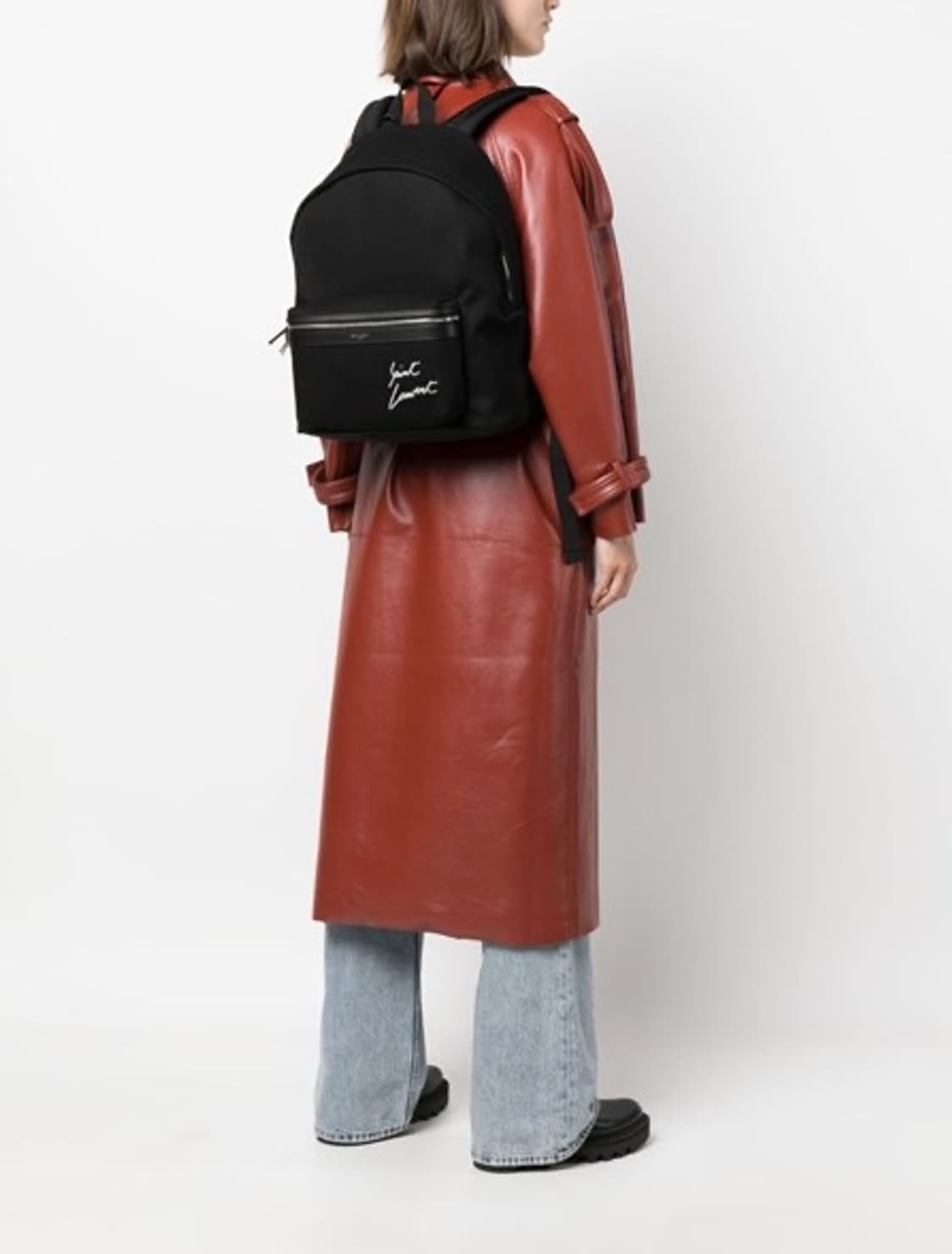 정품 생로랑 사인로고 시티 백팩 상품이미지5