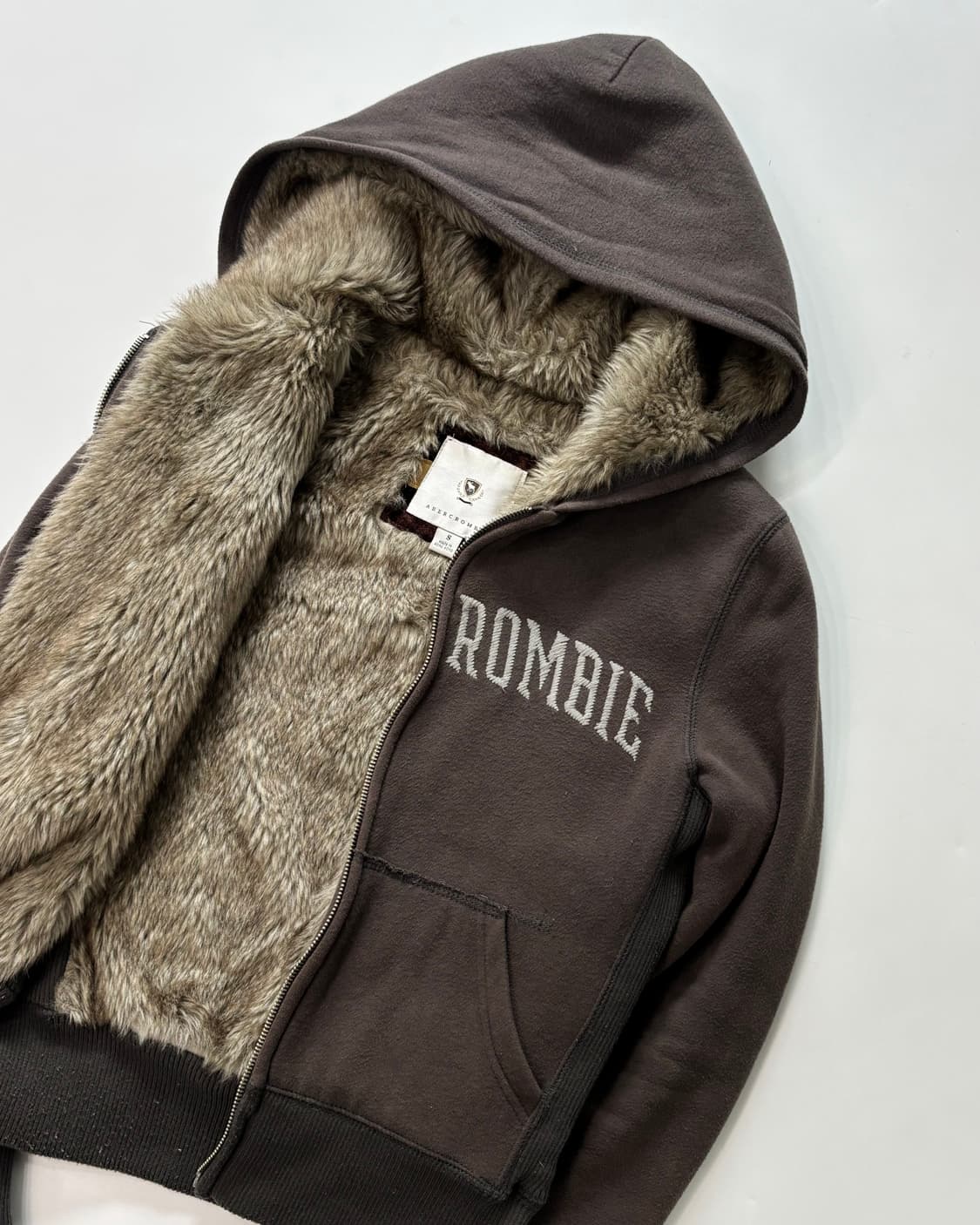 Abercrombie 아베크롬비 브라운 퍼안감 후드집업 상품이미지3