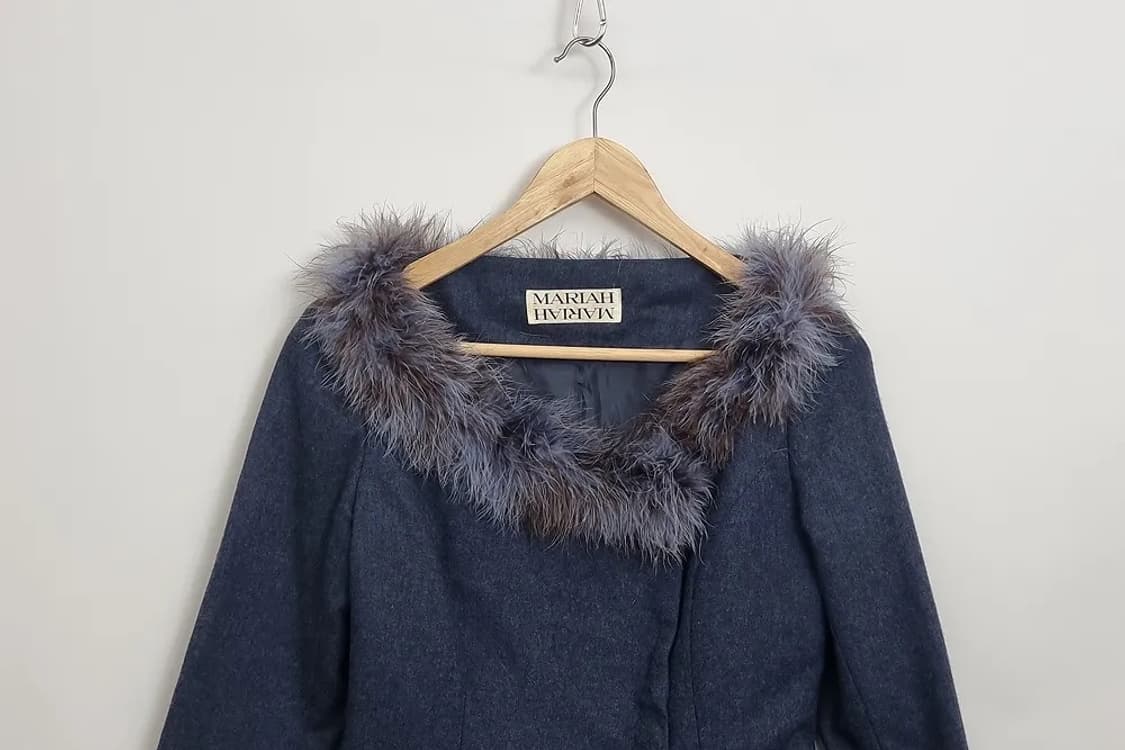 MARIAH 네이비 울 퍼 트리밍 자켓  상품이미지3