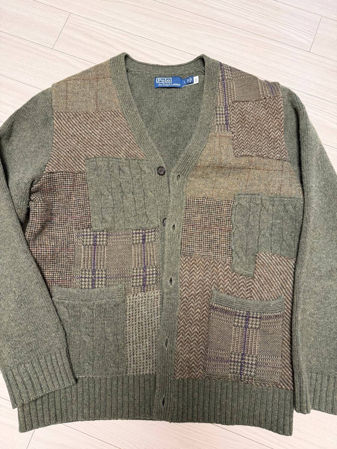 폴로 랄프로렌 트위드 패치워크 가디건 L 상품이미지6