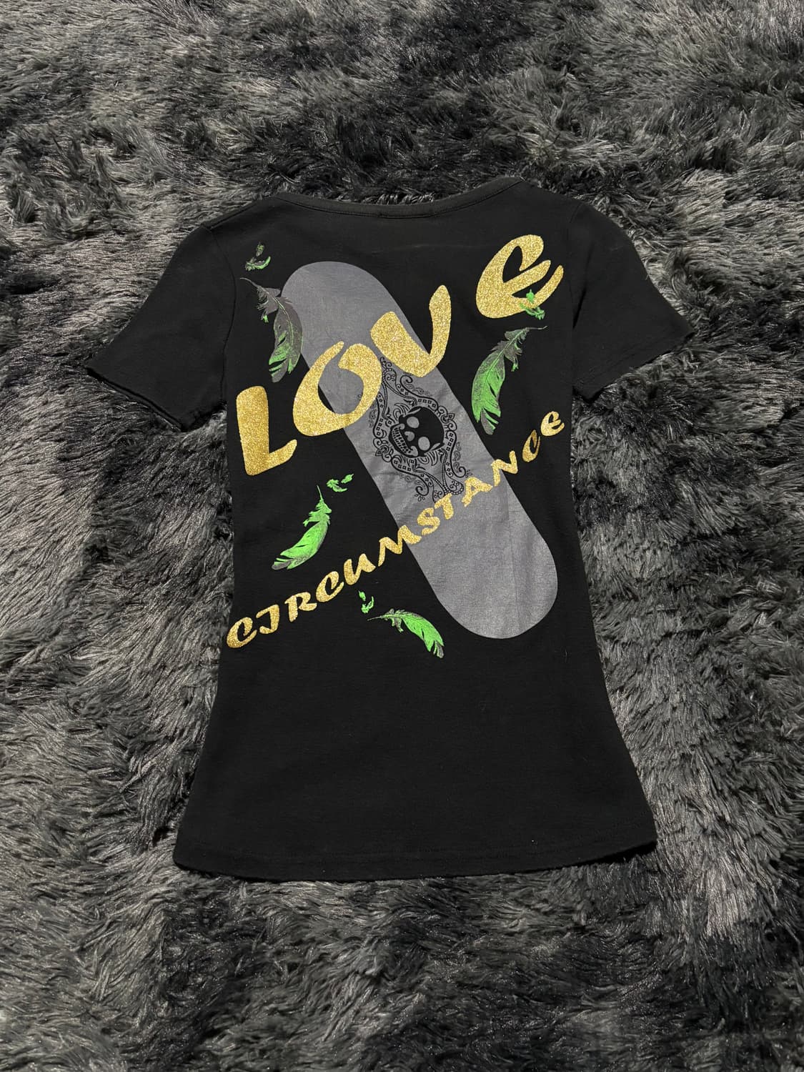 M.K.R. 스컬 레이스 레터링 반팔 티셔츠 상품이미지2