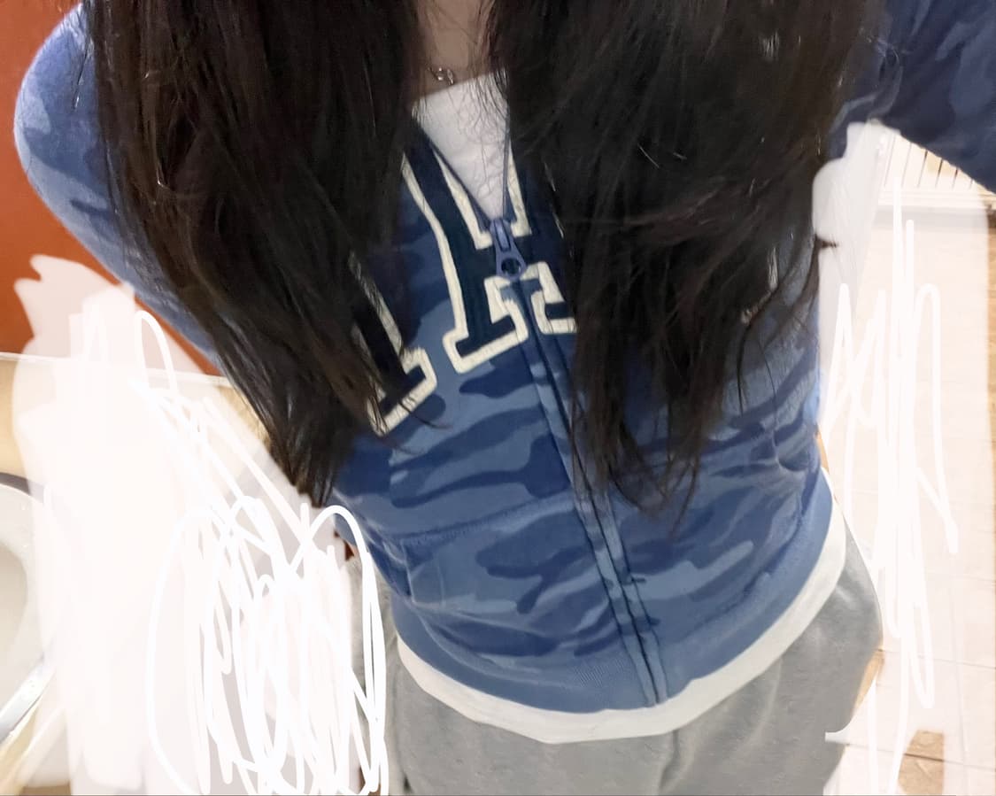 갭 블루 카모 후드집업 상품이미지3