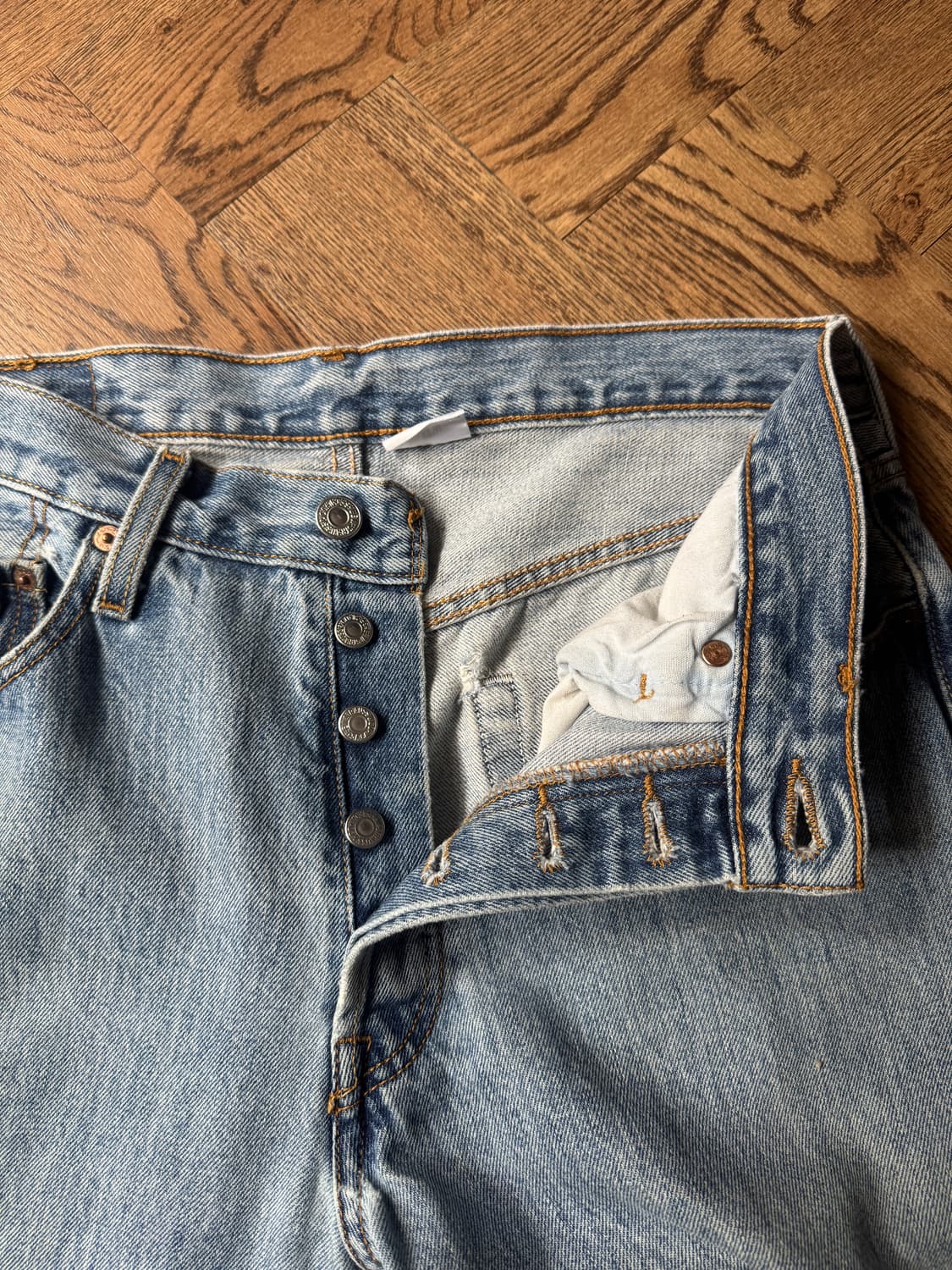 [32]00's 리바이스 501 멕시코제 빈티지 워싱 데님 팬츠 상품이미지3