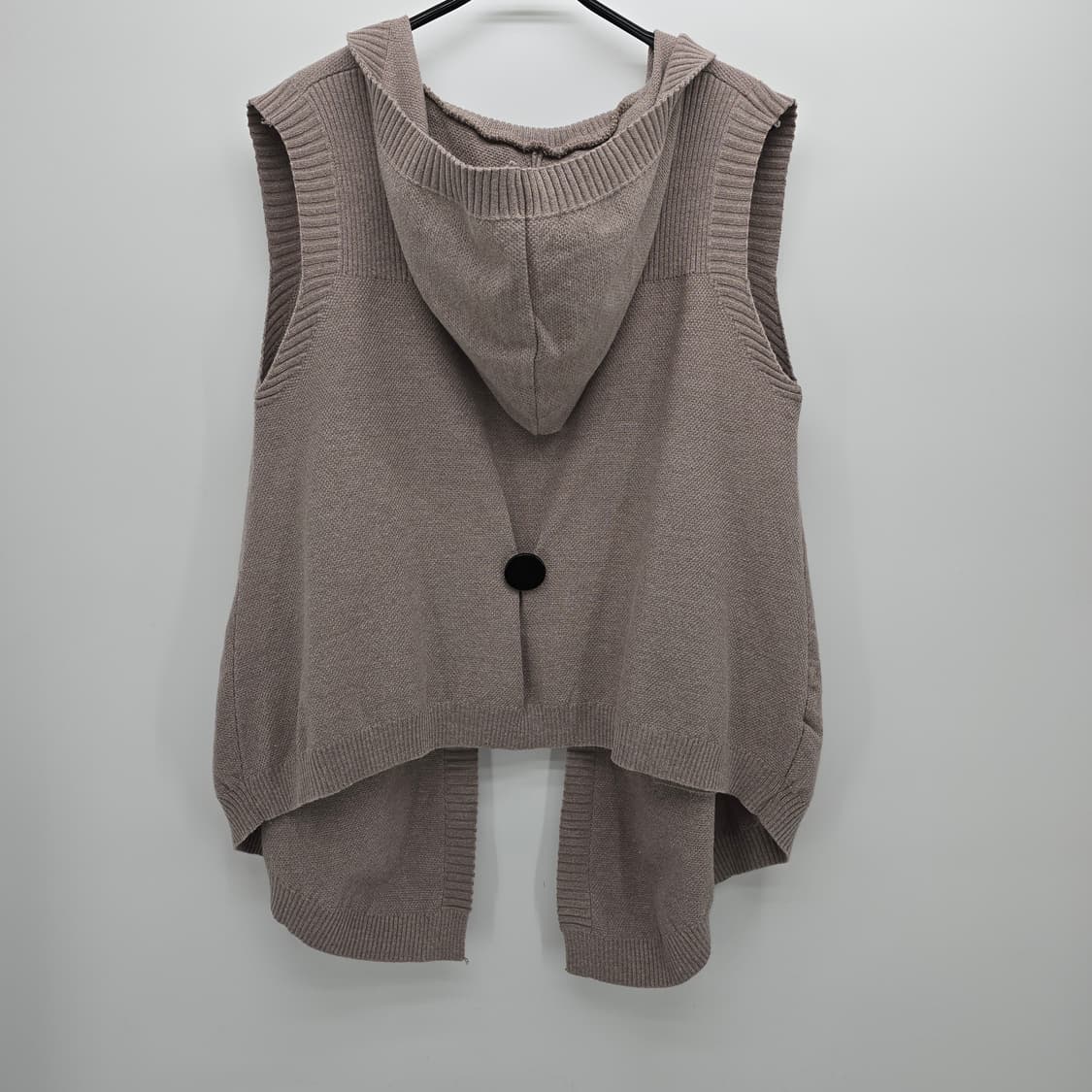 후드 니트 롱 조끼 베이지 상품이미지4