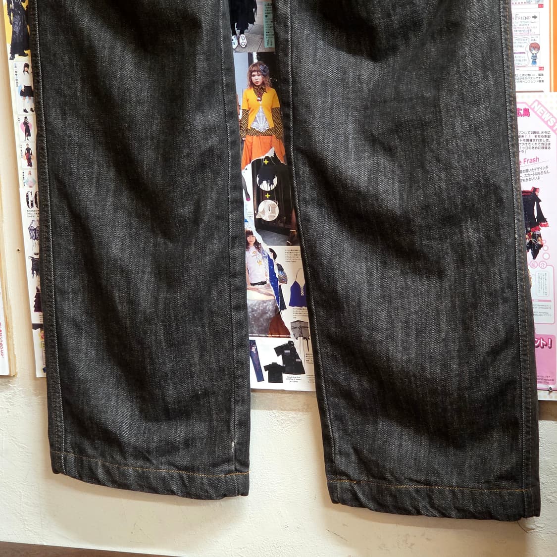 후부 포켓 포인트 그레이 와이드 데님 팬츠 상품이미지6