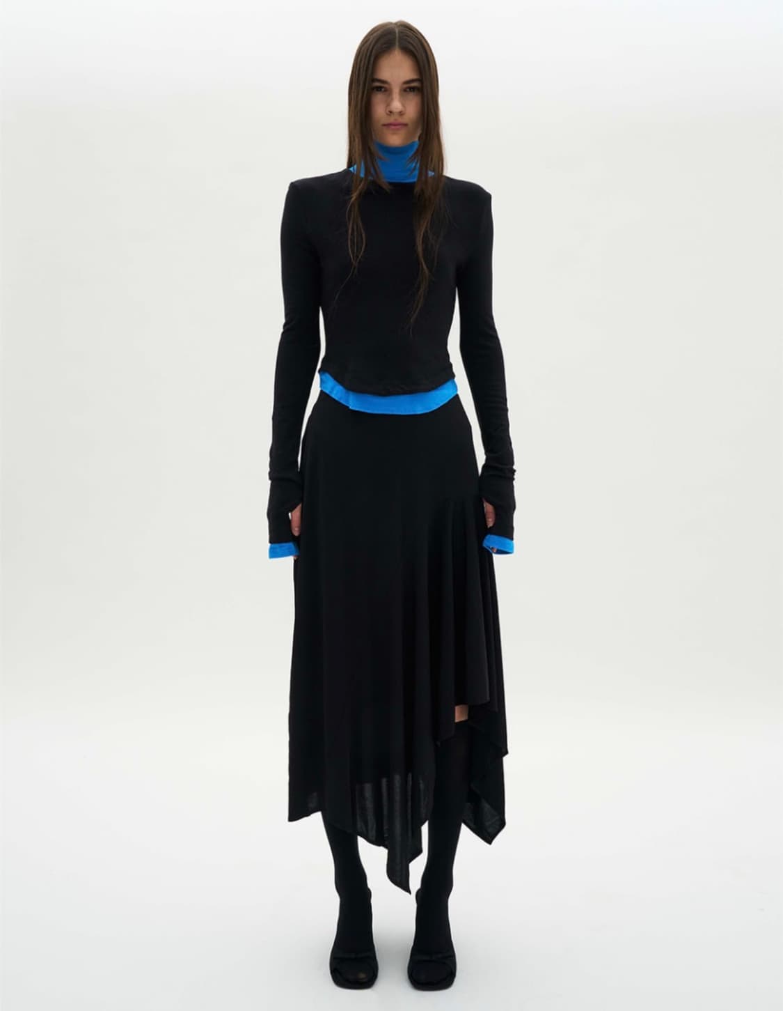 파르티멘토 우먼 더블 레이어드 하이넥 티 상품이미지1