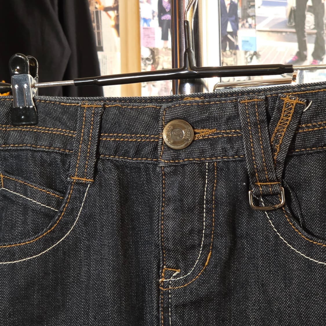 빈티지 백 포켓 생지 데님 미니 스커트 상품이미지4