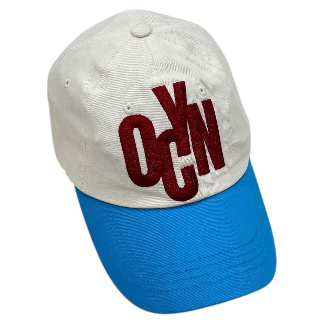 오브콜스와이낫 셀프 러브 코튼 볼캡 모자 아이보리 블루 상품이미지2