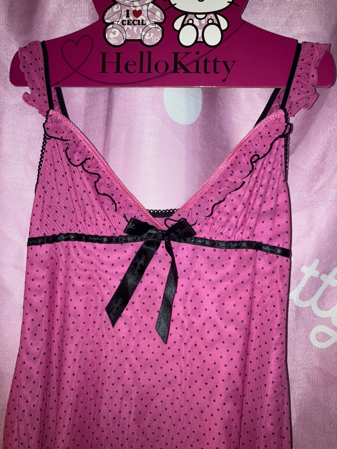 jpn 핫핑크 도트 슬립 원피스 상품이미지3