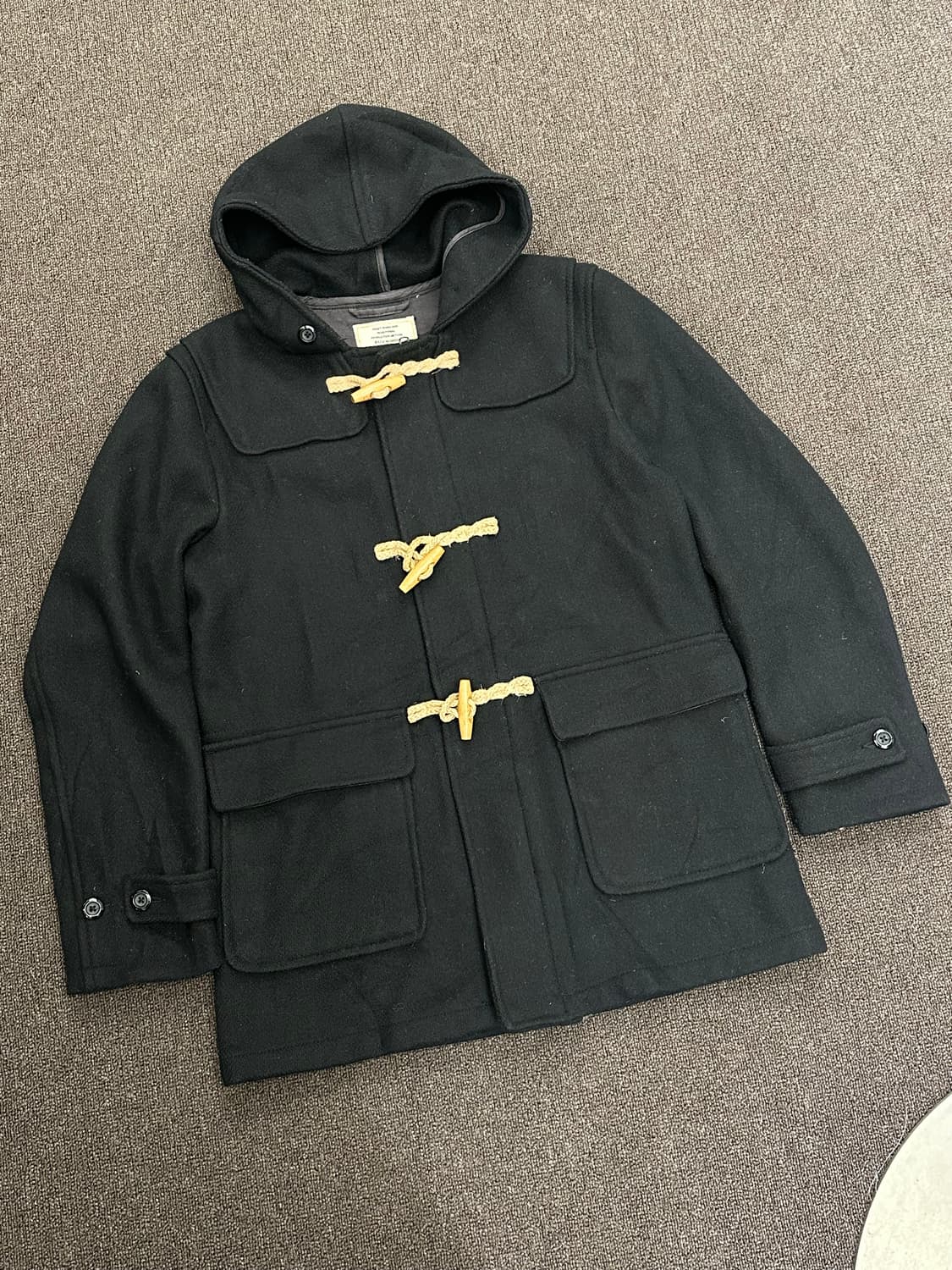 XL)Back Number 빈티지 블랙 더플코트 상품이미지3