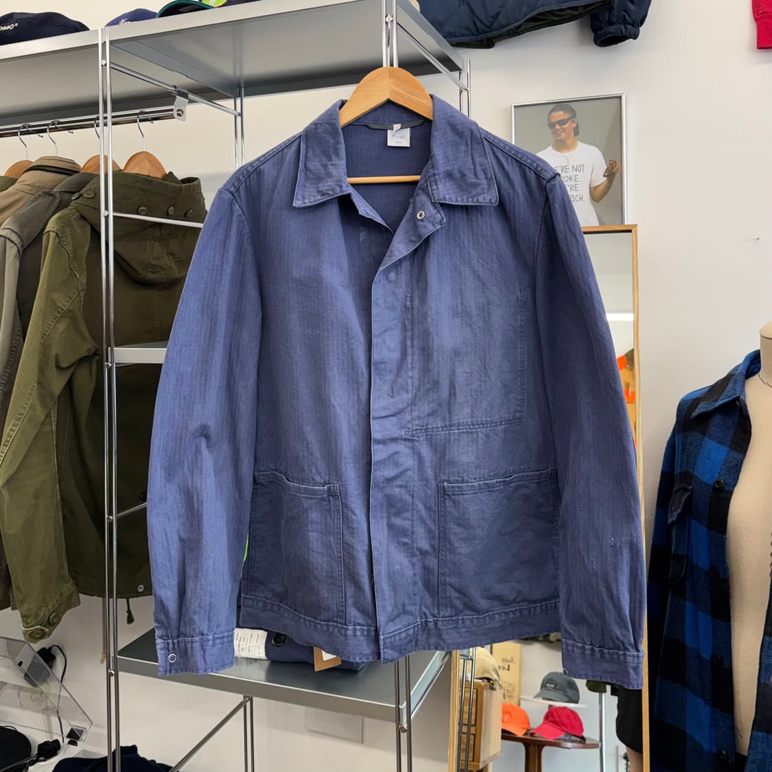 80s 놀스킨 Norskin 독일 우체국 프렌치 워크 자켓 (L) 상품이미지1