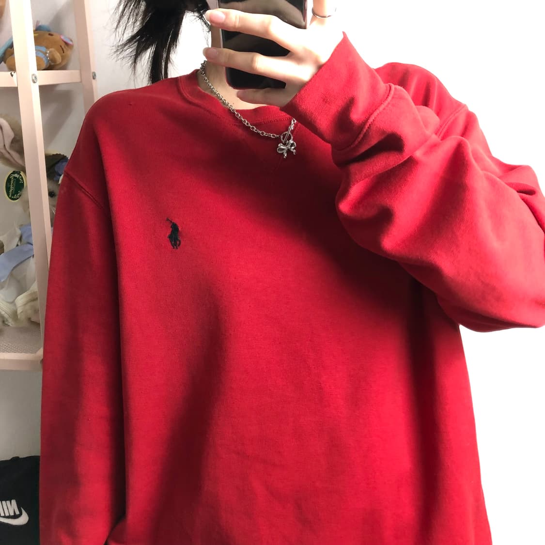 폴로 컬러풀 레드 맨투맨 상품이미지2