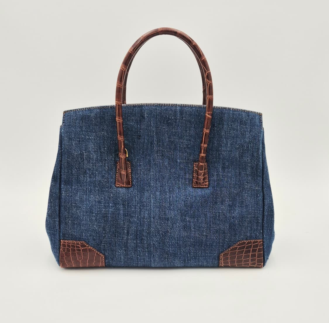 콜롬보 크로커다일 데님 믹스 토트백 상품이미지4
