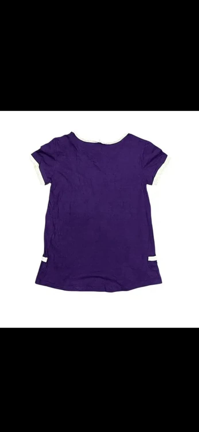 T131 빈티지 JPN 퍼플 헨리넥 반팔티 M 상품이미지2