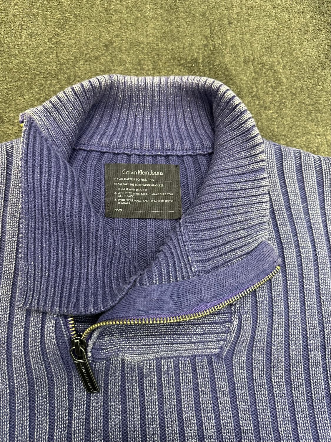 캘빈클라인 진 반집업 니트 퍼플 L 상품이미지4