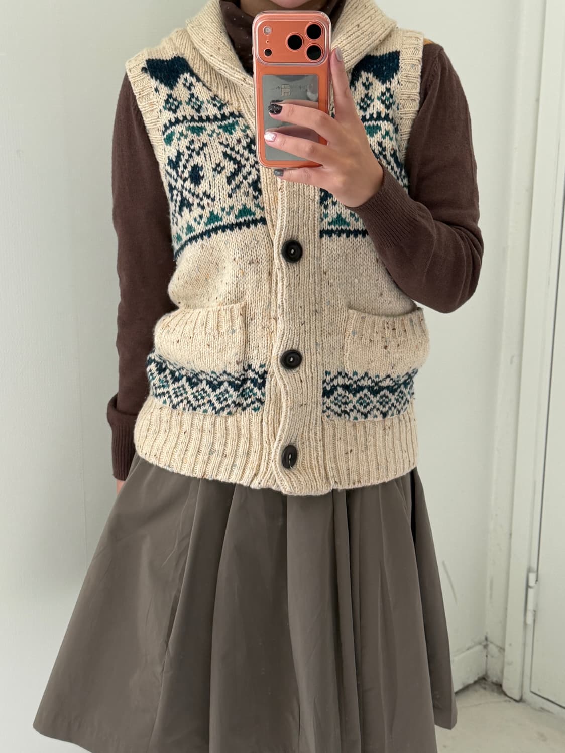 일본빈티지 노르딕 울 베스트 상품이미지2