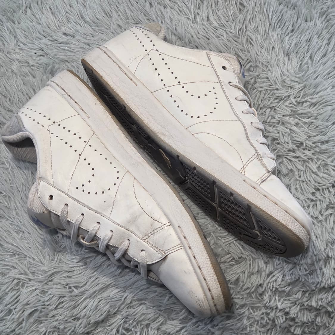 1w-12:나이키 레더 로우 스니커즈 화이트 265cm 상품이미지6