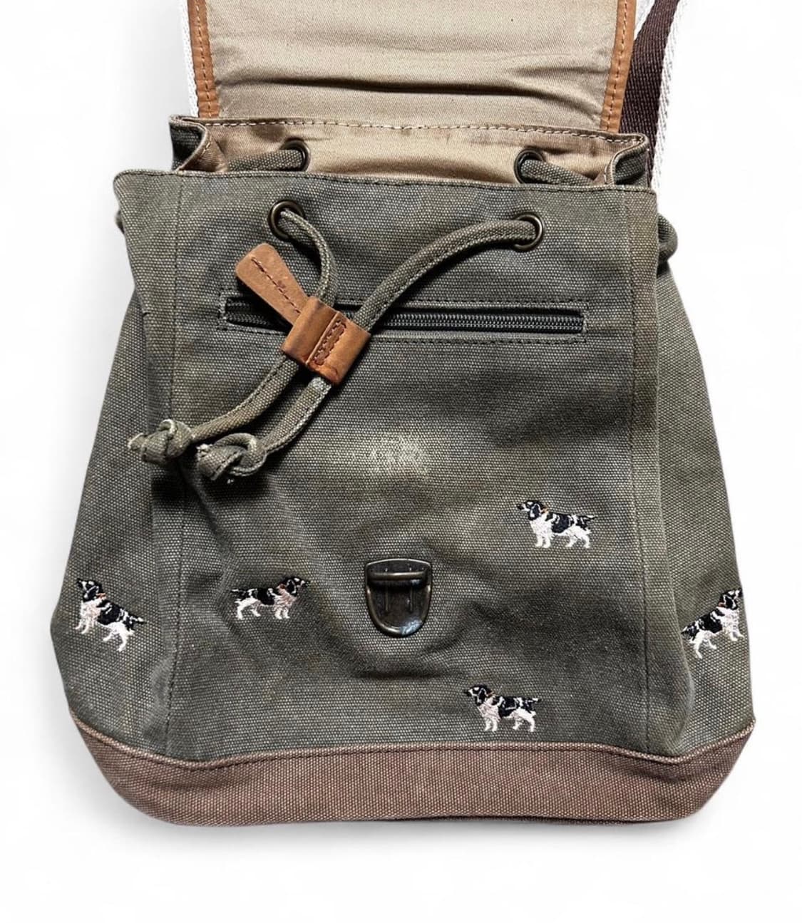 빈티지 L.L.Bean 헌팅독 캔버스 백팩 / 90s 엘엘빈 / 레더 에 상품이미지3