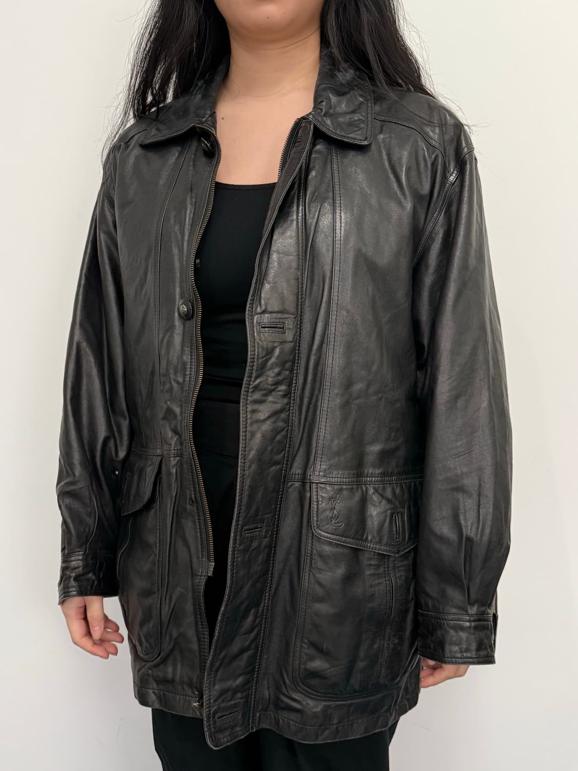 생로랑 블랙 가죽 자켓 95 상품이미지1