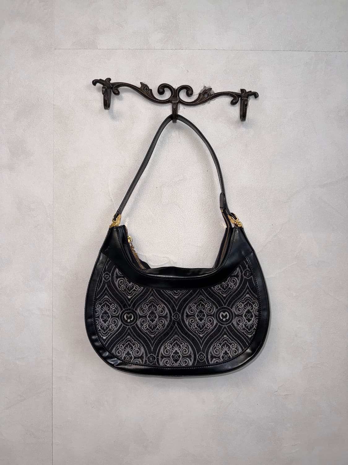 Mila Schön black oriental pattern 숄더백 상품이미지1